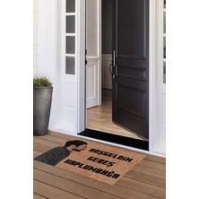 Napoli Home Espirili Baskılı Kaymaz Taban Silinebilir  Kapı Önü Paspası (40X60CM),PASPAS-18-KAHVERENGİ,