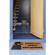 Napoli Home Espirili Baskılı Kaymaz Taban Silinebilir  Kapı Önü Paspası (40X60CM),PASPAS-18-KAHVERENGİ,