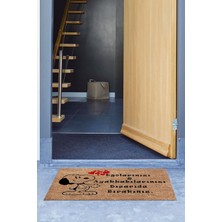 Napoli Home Köpekli Baskılı Kaymaz Taban Silinebilir  Kapı Önü Paspası (40X60CM),PASPAS-21-KAHVERENGİ,
