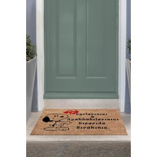 Napoli Home Köpekli Baskılı Kaymaz Taban Silinebilir  Kapı Önü Paspası (40X60CM),PASPAS-21-KAHVERENGİ,