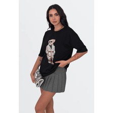 Eyshan Teddy Bear Ayıcık Desenli Tshirt Oversize Kalıp