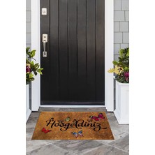 Napoli Home Hoşgeldiniz Yazılı Baskılı Kaymaz Taban Silinebilir  Kapı Önü Paspası (40X60CM),PASPAS-10-RENKLİ,