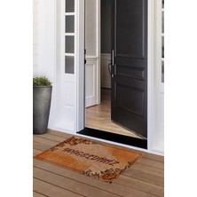 Napoli Home Hoşgeldiniz Yazılı Baskılı Kaymaz Taban Silinebilir  Kapı Önü Paspası (40X60CM),PASPAS-14-TURUNCU,