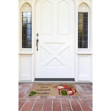 Napoli Home Baskılı Kaymaz Taban Silinebilir  Kapı Önü Paspası (40X60CM),PASPAS-22-KIRMIZI,