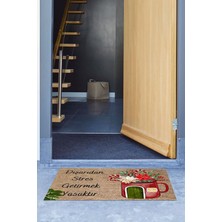 Napoli Home Baskılı Kaymaz Taban Silinebilir  Kapı Önü Paspası (40X60CM),PASPAS-22-KIRMIZI,