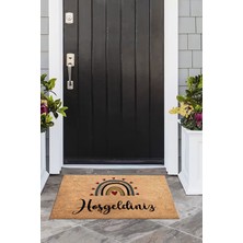 Napoli Home Hoşgeldiniz Yazılı Baskılı Kaymaz Taban Silinebilir  Kapı Önü Paspası (40X60CM),PASPAS-12-RENKLİ,