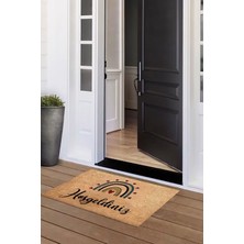 Napoli Home Hoşgeldiniz Yazılı Baskılı Kaymaz Taban Silinebilir  Kapı Önü Paspası (40X60CM),PASPAS-12-RENKLİ,