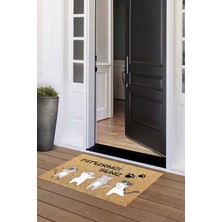Napoli Home Kedili Baskılı Kaymaz Taban Silinebilir  Kapı Önü Paspası (40X60CM),PASPAS-19-GRİ,