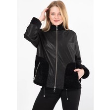 Hakiki Deri Mont Oversize Kürk Detaylı Ceket