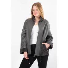Hakiki Deri Mont Oversize Kürk Detaylı Ceket