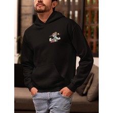 Vagonet Unisex Skeleton Baskılı Hoodie / Kapüşonlu Sweatshirt
