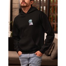 Vagonet Unisex Robot Baskılı Hoodie / Kapüşonlu Sweatshirt