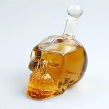 550 ml Kuru Kafa Cam Şişe Viski Likör Şarap Hediyelik Karaf Kafatası Tasarım Hediye Karafı Şişesi