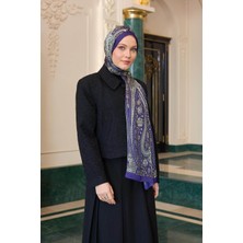 İpekhan Lacivert Hint Vual Şal -  5009-06