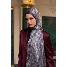 Lavanta Gri Hint Vual Şal -  5009-24