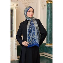 Gece Mavi Hint Vual Şal -  5009-04