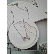 Bronz Steel Takı Fiyonk Çelik Kolye