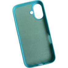 Mirtech Apple iPhone 16 Uyumlu Lansman Turkuaz Içi Kadife Silikon Kılıf