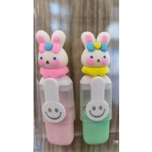 Bundle Island Renkli Tavşan Model Mini Fosforlu Kalem (2 Adet)