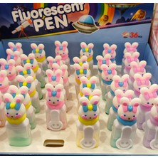 Bundle Island Renkli Tavşan Model Mini Fosforlu Kalem (2 Adet)