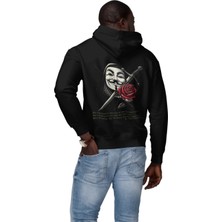 Terzili Giyin V For Vendetta Fikirlere Kurşun Işlemez Baskılı Kapüşonlu Sweatshirt