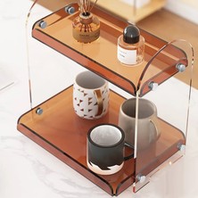 2 Katlı Çok Amaçlı Organizer (Şeffaf - Kahve)