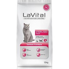 La Vital Sterilesed Somonlu Kısırlaştırılmış Yetişkin Kedi Maması 12 KG
