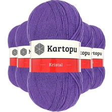 Kartopu 5 Adet Kristal Çift Katlı El Örgü Lif ipi Açık Mor K703