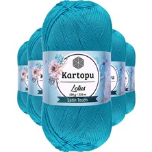 Kartopu 5 Adet Lotus Bikini Büstiyer Bluz Örgü ipi  K512 Turkuaz