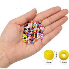 Mr. Rzn Store Pembe Renk 4 mm Yaklaşık 1100 Adet / 100 Gram Cam Boncuk Oya Yazma Bileklik ve Kolye