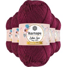 Kartopu 5 Adet Lotus Lux Bikini Büstiyer Bluz Simli Örgü ipi K747 Vişne