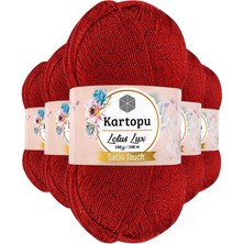 Kartopu 5 Adet Lotus Lux Bikini Büstiyer Bluz Simli Örgü ipi K165 Kırmızı