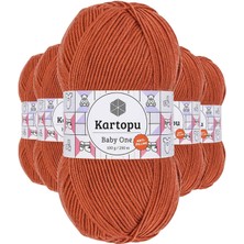 Kartopu 5 Adet Baby One Tüylenmeyen El Örgü ipi Yünü Tarçın K1210