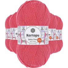 Kartopu 5 Adet Baby One Tüylenmeyen El Örgü ipi Yünü Pembe K254