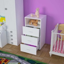 Modilayn Irmak 45 cm Dar 3 Çekmeceli Şifonyer, komidin
