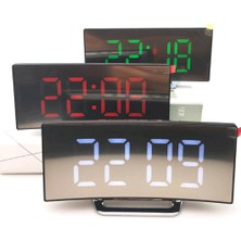 LED Saat USB Bağlantı Noktası Saat Başucu Yeşil (Yurt Dışından)