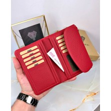 Kadın Çok Bölmeli Küçük Cüzdan Turuncu Hakiki Deri 2064