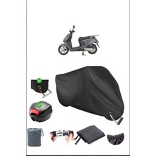 Mondial 125 Lavinia Pro Için Arka Çanta Ve Kilit Uyumlu Siyah Motosiklet Branda, Güvenli