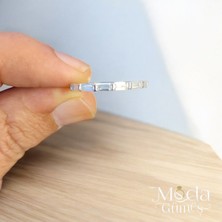 Moda Gümüş Evi 925 Ayar Yarım Tur Gümüş Yüzük&alyans (Model1)