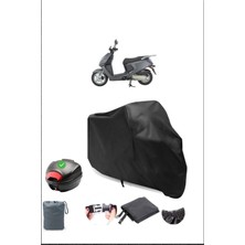 Mondial 125 Lavinia Pro Arka Çanta Uyumlu Siyah Motosiklet Branda Su Geçirmez Dayanıklı Kumaş