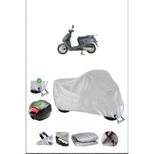 Mondial 125 Lavinia Pro Için Arka Çanta Ve Kilit Uyumlu Gri Motosiklet Branda, Güvenli