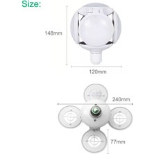 Luminnaly Ayarlanabilir Deforme Edilebilir Futbol Işığı LED Ufo Top Ampul E27 Tavan Lambası Yatak Odası Çalışma Odası Oturma Odası Dekoru Beyaz (Yurt Dışından)