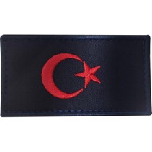 Single Sword BAYRAK Nakış Patch - Peç 10 Cm X 4,5 Cm - TSK