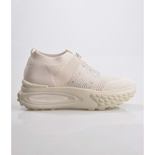 Guja 25Y305-4 Kadın Taşlı Sneaker Ayakkabı Bej