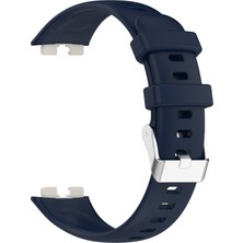 YKD Store Huawei Band 9/8 Için Gümüş Toka Yumuşak Silikon Kayış (Yurt Dışından)