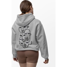 Terzili Giyin Minimalist Antik Baskılı Kadın Sweatshirt