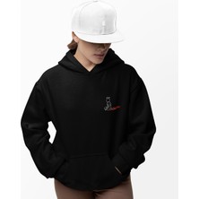 Terzili Giyin Gölgesi Şeytan Olan Melek Kadın Baskılı Sweatshirt