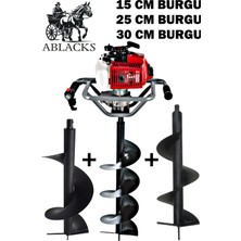 Ablacks Toprak Burgu Makinesi 15 - 25 – 30 cm 3 Burgulu