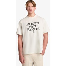 Timberland Slogan  Erkek Beyaz T-Shirt TB0A6F4NCM91
