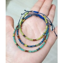 Funny Takı Üç Adet Hematit Doğaltaşlı Miyuki Round Boncuklu Bileklik